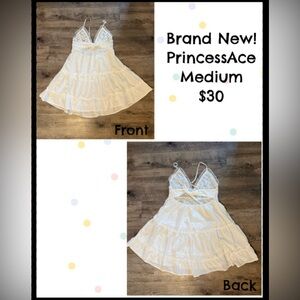 White Lace Trim Dress